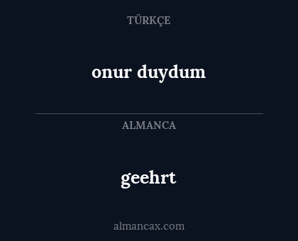 geehrt - onur duydum