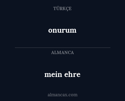 mein ehre - onurum