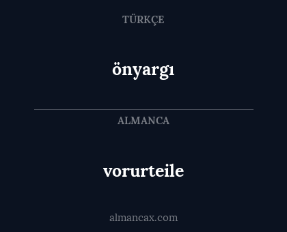 önyargı - vorurteile