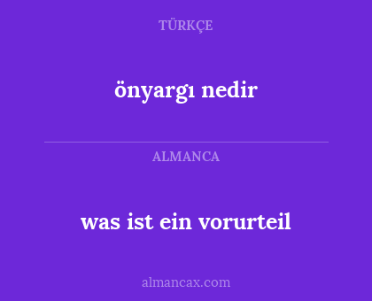 was ist ein vorurteil - önyargı nedir