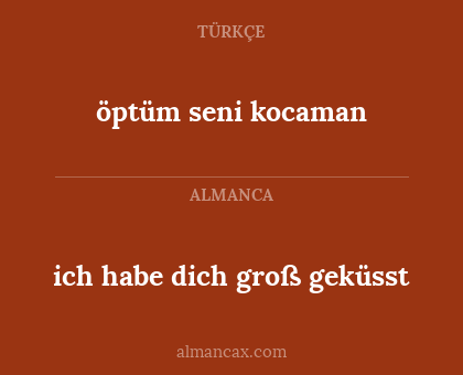 öptüm seni kocaman - ich habe dich groß geküsst