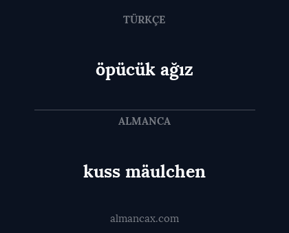 kuss mäulchen - öpücük ağız