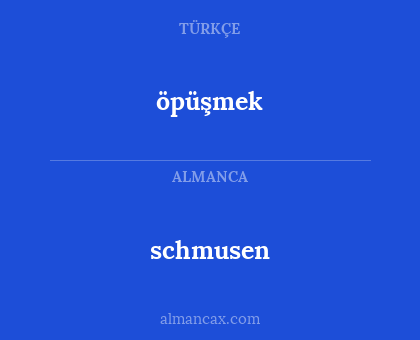 schmusen - öpüşmek