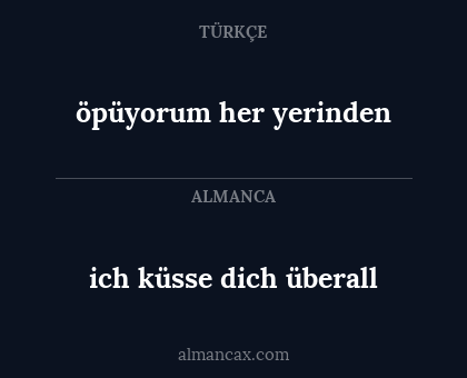 ich küsse dich überall - öpüyorum her yerinden