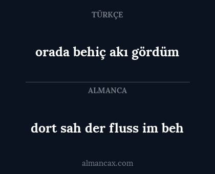 orada behiç akı gördüm - dort sah der fluss im beh