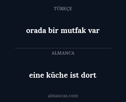 orada bir mutfak var - eine küche ist dort