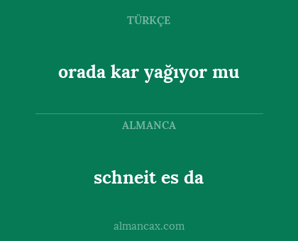 orada kar yağıyor mu - schneit es da