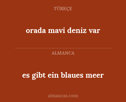 es gibt ein blaues meer - orada mavi deniz var