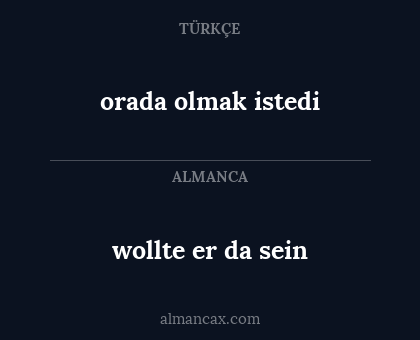 orada olmak istedi - wollte er da sein
