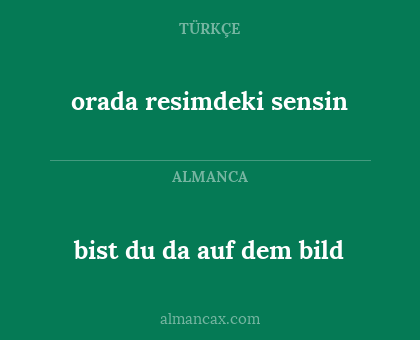 bist du da auf dem bild - orada resimdeki sensin