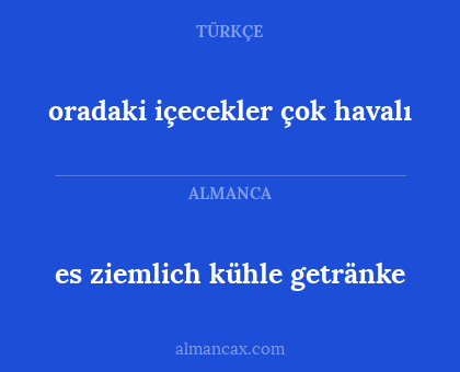 es ziemlich kühle getränke - oradaki içecekler çok havalı