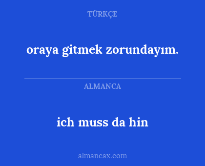 oraya gitmek zorundayım. - ich muss da hin