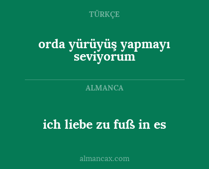 ich liebe zu fuß in es - orda yürüyüş yapmayı seviyorum