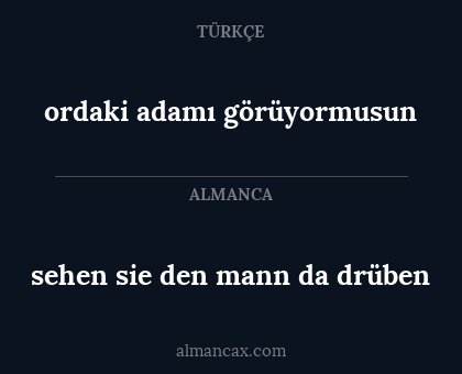 sehen sie den mann da drüben - ordaki adamı görüyormusun