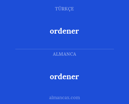 ordener - ordener