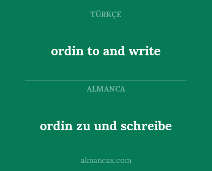 ordin to and write - ordin zu und schreibe