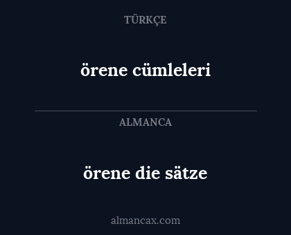 örene cümleleri - örene die sätze