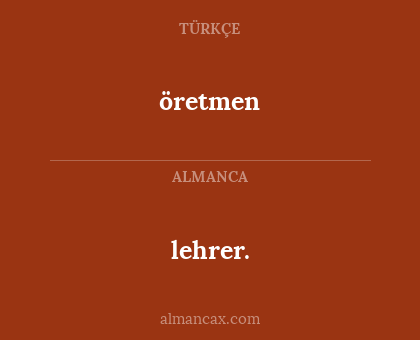 lehrer. - öretmen