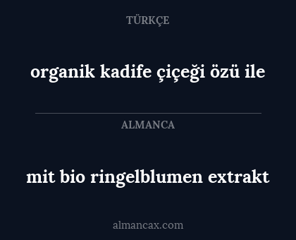 organik kadife çiçeği özü ile - mit bio ringelblumen extrakt