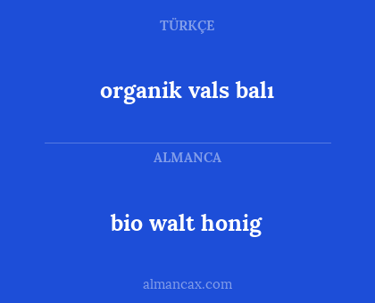 bio walt honig - organik vals balı