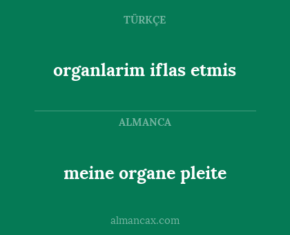 meine organe pleite - organlarim iflas etmis
