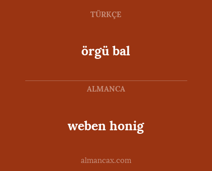 weben honig - örgü bal