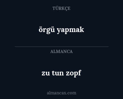 zu tun zopf - örgü yapmak