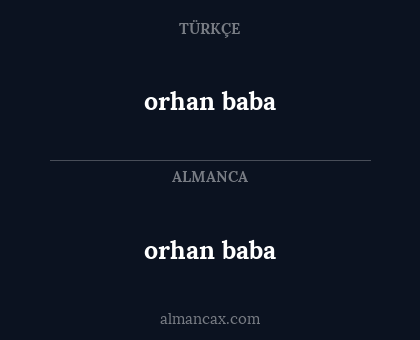 orhan baba - orhan baba
