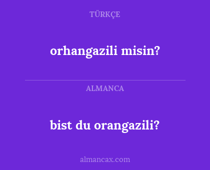 orhangazili misin? - bist du orangazili?