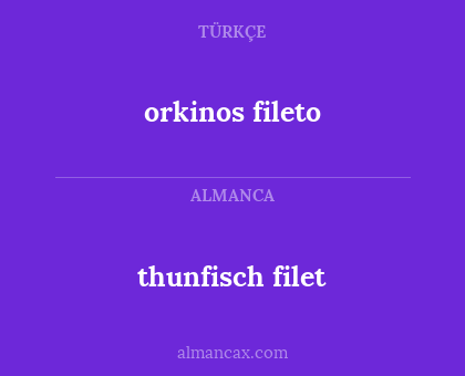 thunfisch filet - orkinos fileto