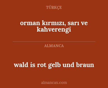 orman kırmızı, sarı ve kahverengi - wald is rot gelb und braun