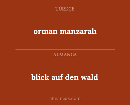 orman manzaralı - blick auf den wald
