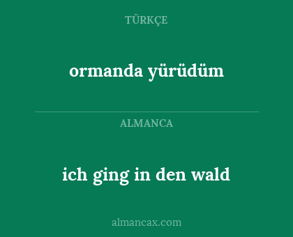 ormanda yürüdüm - ich ging in den wald