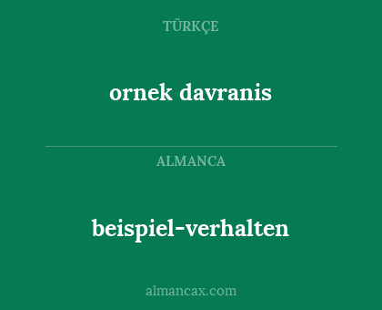 beispiel-verhalten - ornek davranis