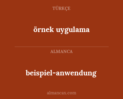 örnek uygulama - beispiel-anwendung