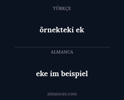 eke im beispiel - örnekteki ek