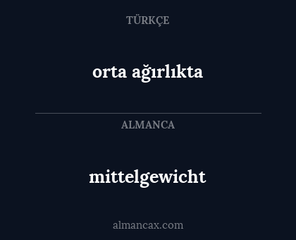 mittelgewicht - orta ağırlıkta