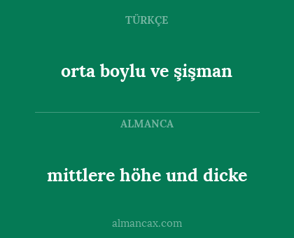 mittlere höhe und dicke - orta boylu ve şişman