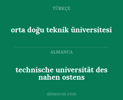 technische universität des nahen ostens - orta doğu teknik üniversitesi