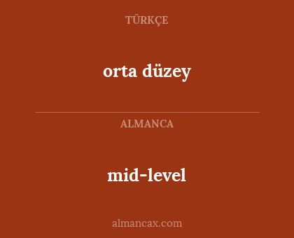 mid-level - orta düzey