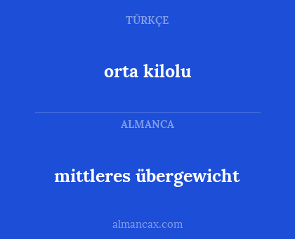 mittleres übergewicht - orta kilolu