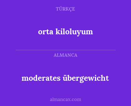 orta kiloluyum - moderates übergewicht