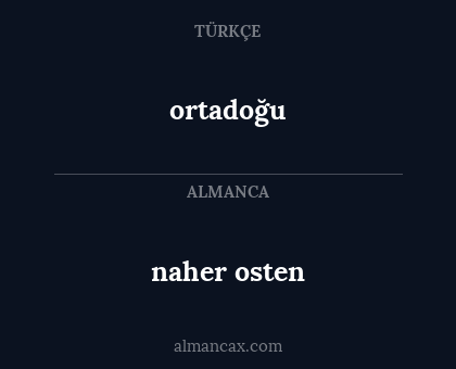 naher osten - ortadoğu