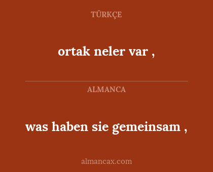 ortak neler var
, - was haben sie gemeinsam
,