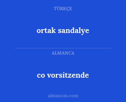 co vorsitzende - ortak sandalye