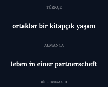ortaklar bir kitapçık yaşam - leben in einer partnerscheft