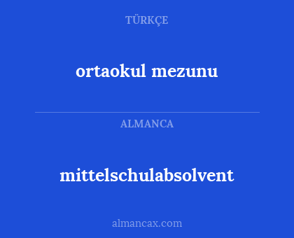 ortaokul mezunu - mittelschulabsolvent