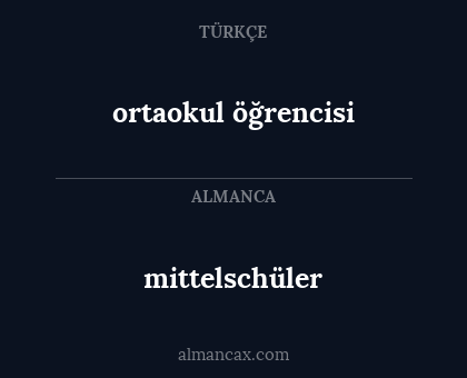 mittelschüler - ortaokul öğrencisi