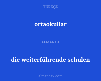 die weiterführende schulen - ortaokullar
