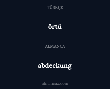 abdeckung - örtü